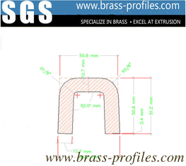 China Außendimensionen 54 mm x 51 mm Massivbraz Kanal Kupfer U Kanal fournisseur