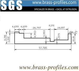 China DIY Größen Messing L-Bar Extrudiert 58 mm x 12 mm Extrudierte Kupfer L-Blatt fournisseur