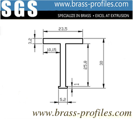 China 30 mm x 24 mm Massivmessing Flat-T-Bar Industrie Kupfer L Profile fournisseur