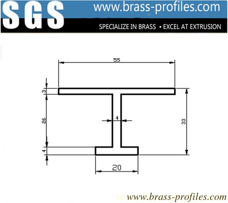 Kupfer-Abschnitt und Profil 57-59% Kupfer-H-Abschnitt Messing H-Form fournisseur