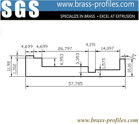 DIY Größen Messing L-Bar Extrudiert 58 mm x 12 mm Extrudierte Kupfer L-Blatt fournisseur