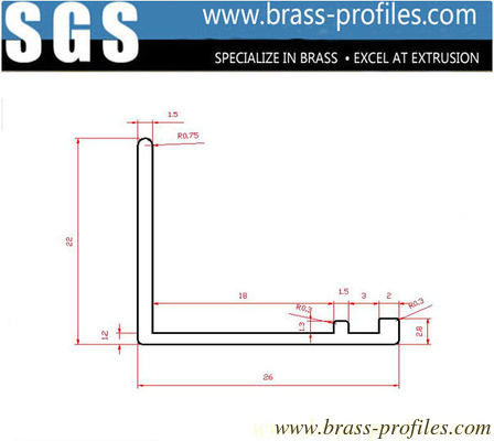 DIY Größen Messing L-Bar Extrudiert 58 mm x 12 mm Extrudierte Kupfer L-Blatt fournisseur