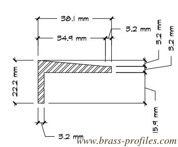 DIY Größen Messing L-Bar Extrudiert 58 mm x 12 mm Extrudierte Kupfer L-Blatt fournisseur